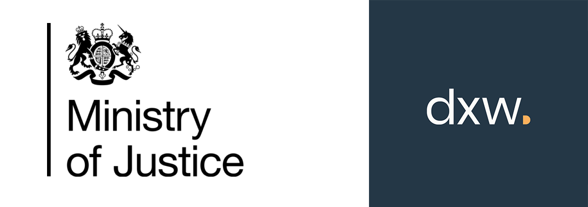 MoJ and dxw logos